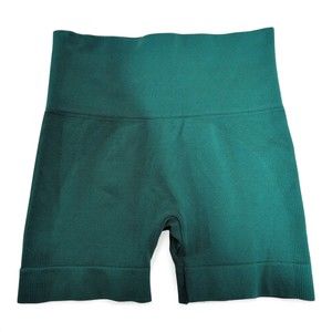 High-Waist Green Seamless Athletic Biker‎ Shorts - Size S